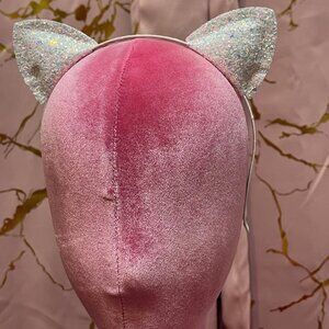 NEW White Glitter Cat Ears Headband